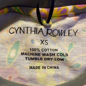 Cynthia Rowley XS floral cotton tee dress